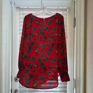 EUC-LOFT Red Paisley Blouse